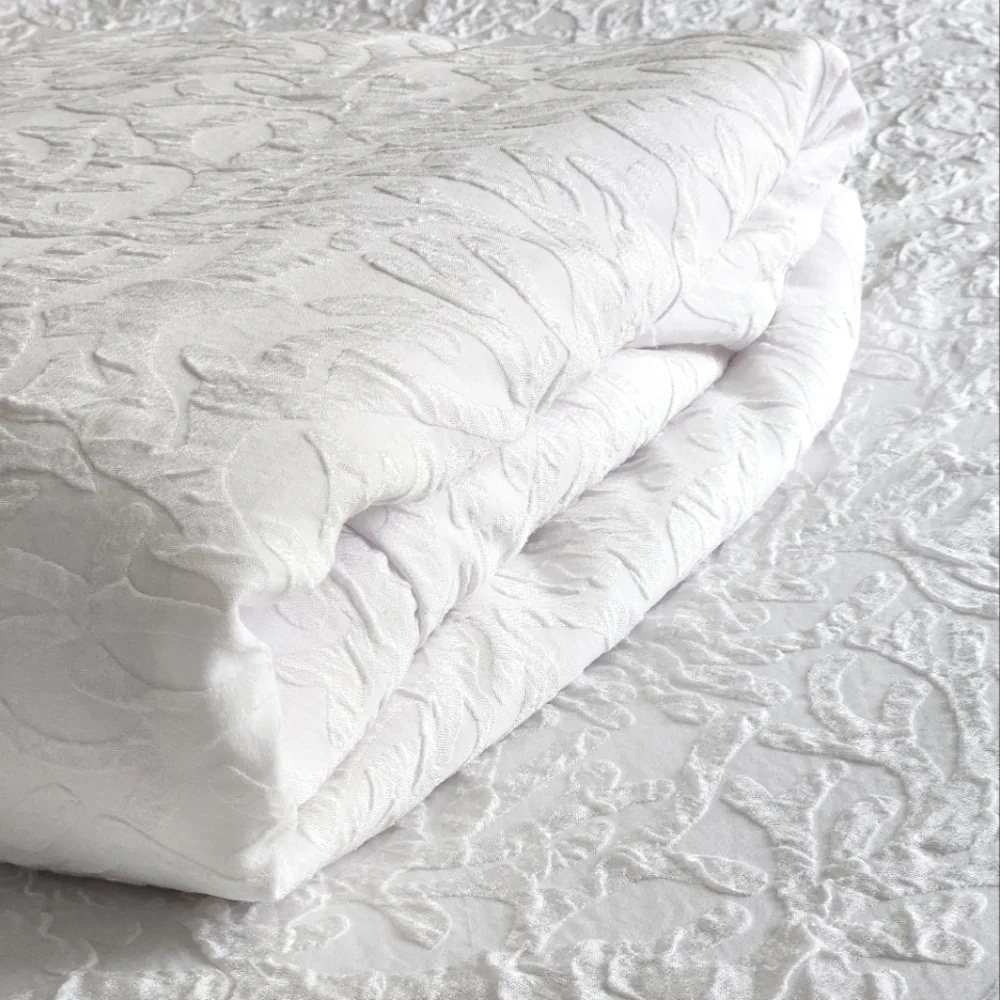 Hampton Hotel Quality White Queen Size Duvet Cover Classic Jacquard